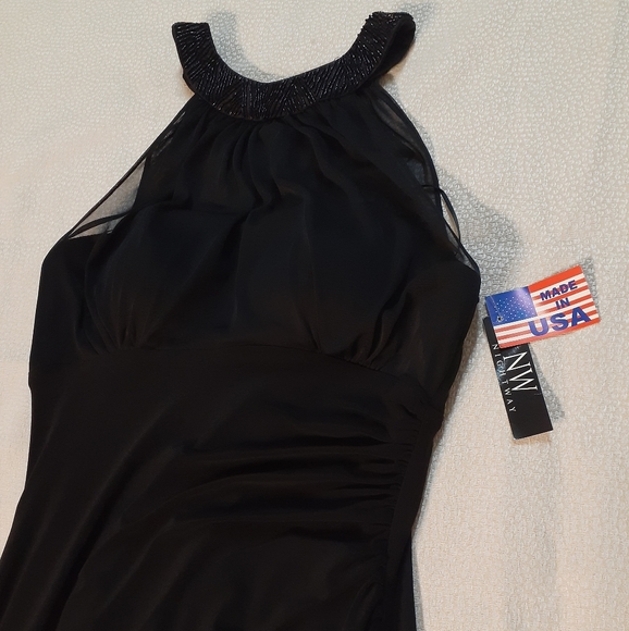 NWT Nightway Black Size 6 Long Dress - Picture 2 of 8